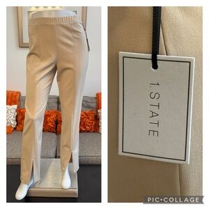 ❣️🆕1.state Oxford Tan Front Slit Stretch Crepe Pants❣️